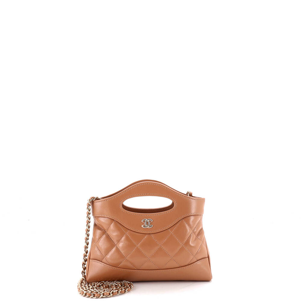 Chanel Small 31 Shopping Bag Clutch with Chain Quilted Lambskin